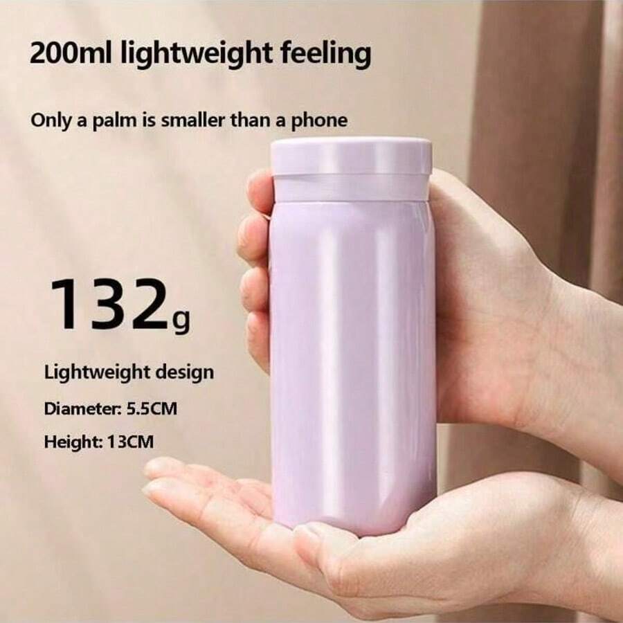 1pc, 200ml Mini Compact Stainless Steel Water Bottle, Portable Pocket Cup, Outdoor Sports Water Bottle, Easy To Carry