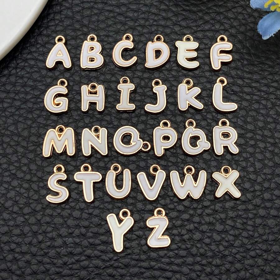 15/26pcs Enamel Letter A-Z Charms Colorful A-Z Metal Alphabet Charms Mini Capital Alphabet Enamel Pendant Initial Charms For DIY Necklace Bracelet