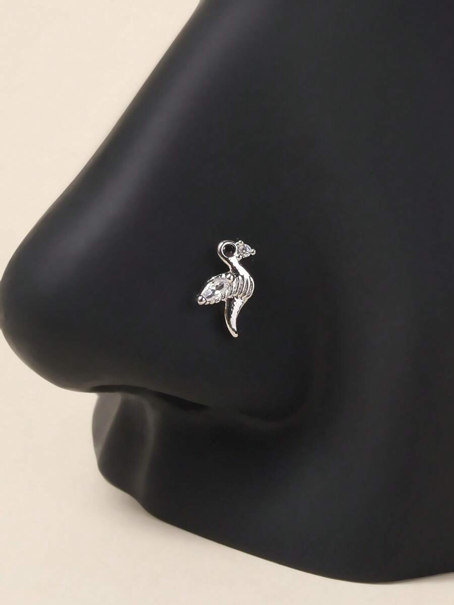 1 pièce Anneau de nez décoré de strass en acier inoxydable 316, accessoire minimaliste