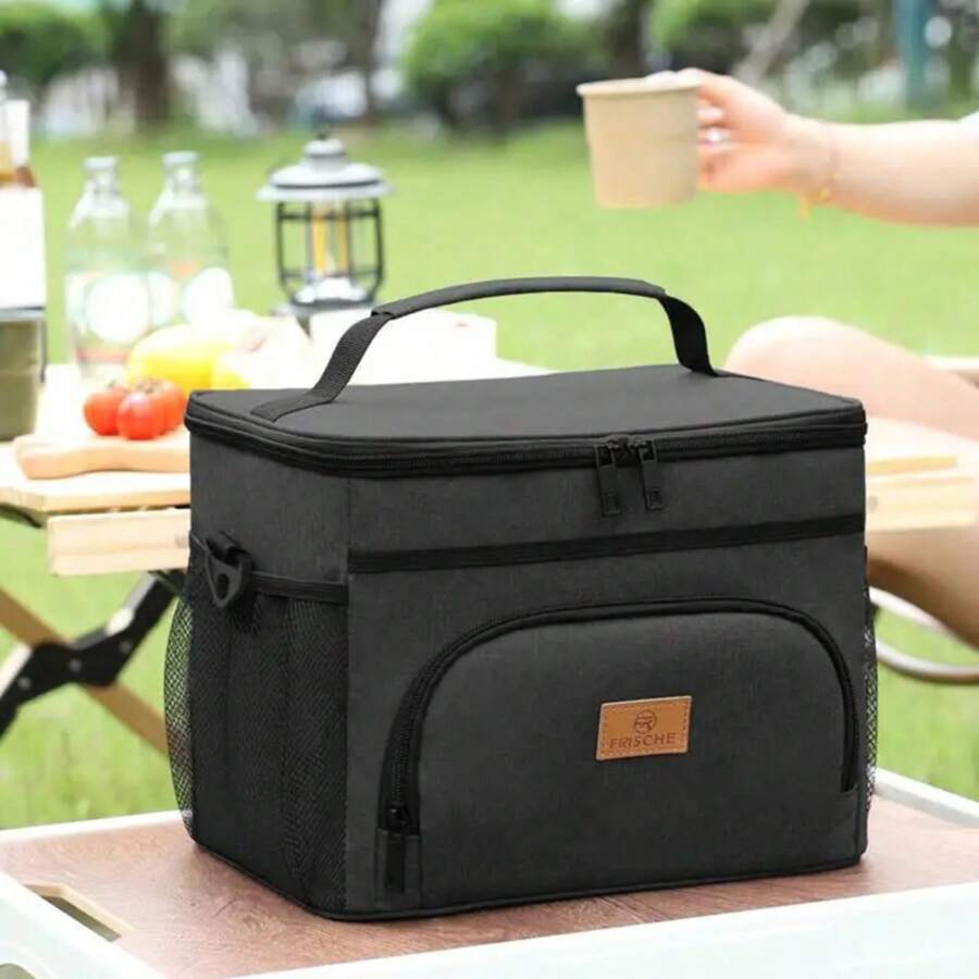Large Capacity Leak Proof Lunch Backpack Large Picnic Cool And Warm Insulated Bag Outdoor Storage Shoulder Bag