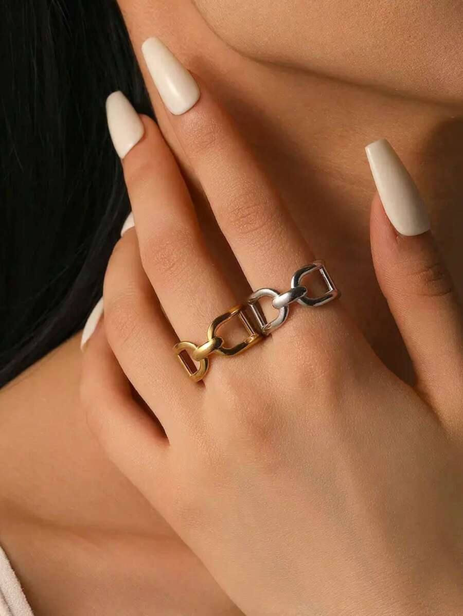 1pc Fashionable C-Shaped Finger Ring, Simplistic Elegant Letter D Ring For Daily Wear, New Product