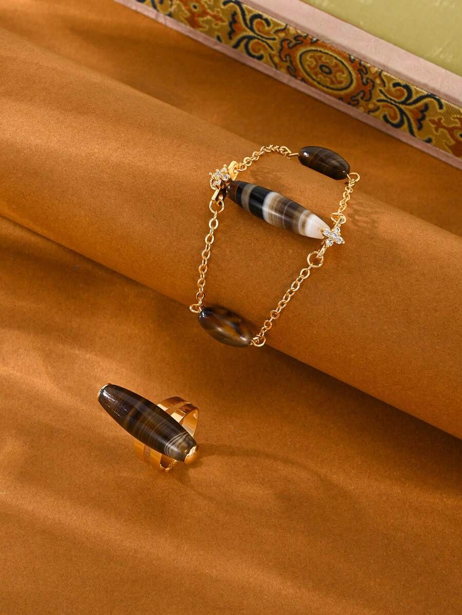 Neues Damen-Armband, Ring und Schmuckset mit Boho-Stil und "Crush"-Serie, geeignet für täglichen Gebrauch und als Urlaubsgeschenk