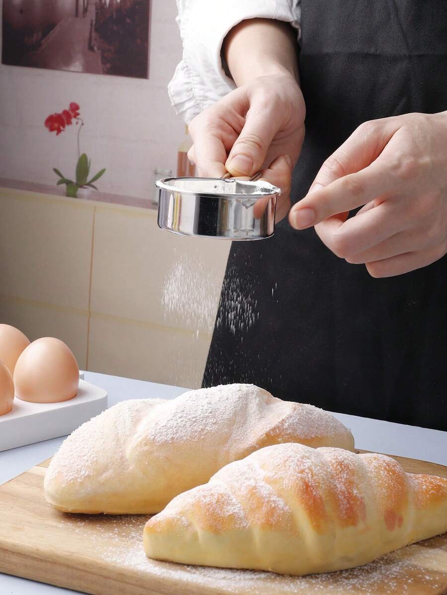 1pc Stainless Steel Flour Sifter, Hanging Kitchen Tool Mini Fine Mesh Flour Sieve Strainer Filter Matcha Powder Coffee Powdered Sugar Sifter Baking Tool Kitchen Accessory