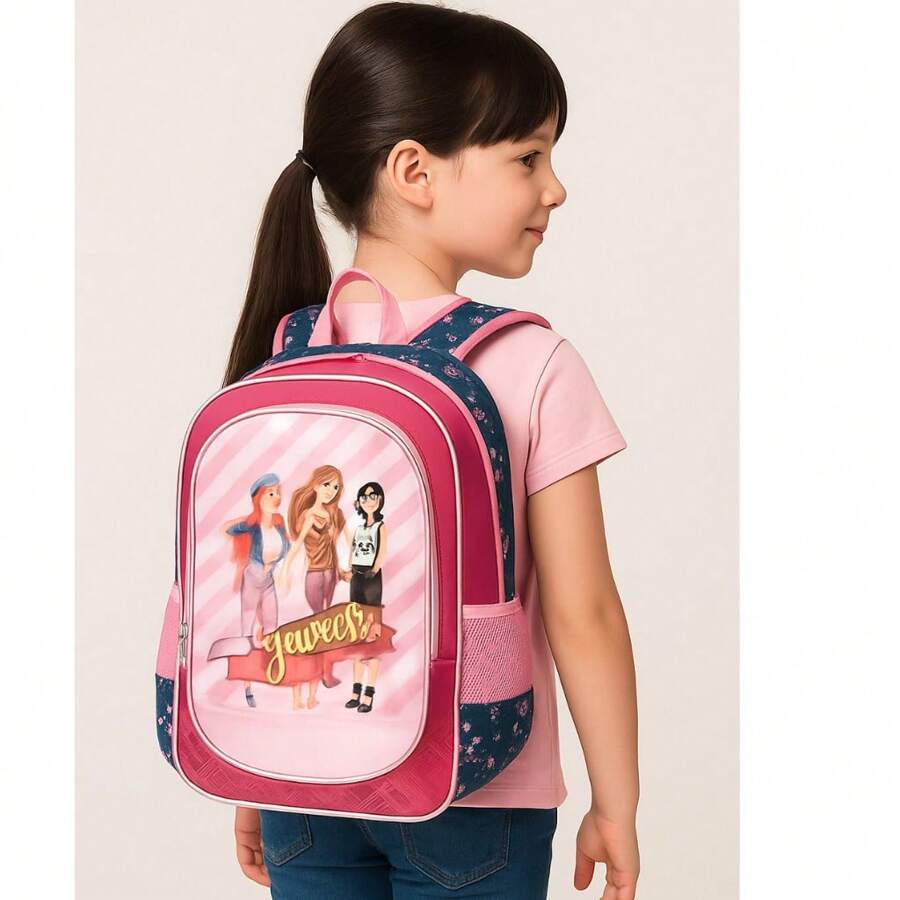 Mochila Infantil Feminina 11L Escolar Espaçosa Resistente Menina Colegio