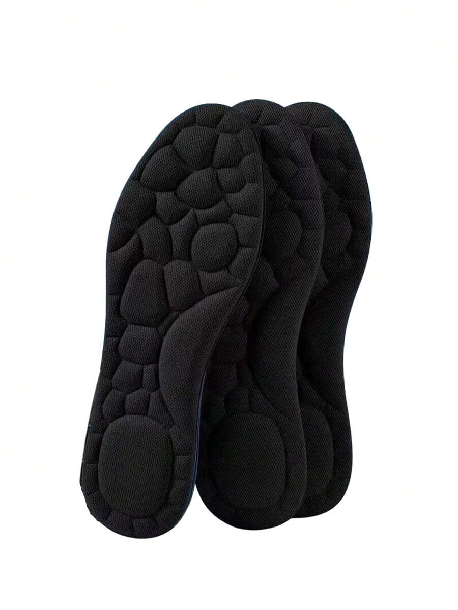 1 Pair Apricot, Black, Grey Unisex Shock Absorbing Cushion Insoles For Comfortable Daily Wear, Suitable For Heels, Sports Shoes, Casual Shoes