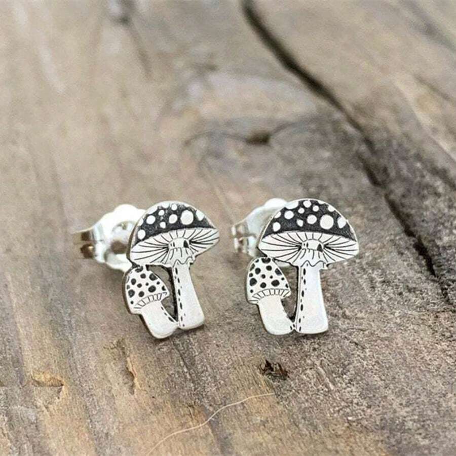 Boucles d'oreilles minimalistes à la mode pour femmes, motif champignon créatif, bijoux polyvalents pour femmes à assortir au quotidien