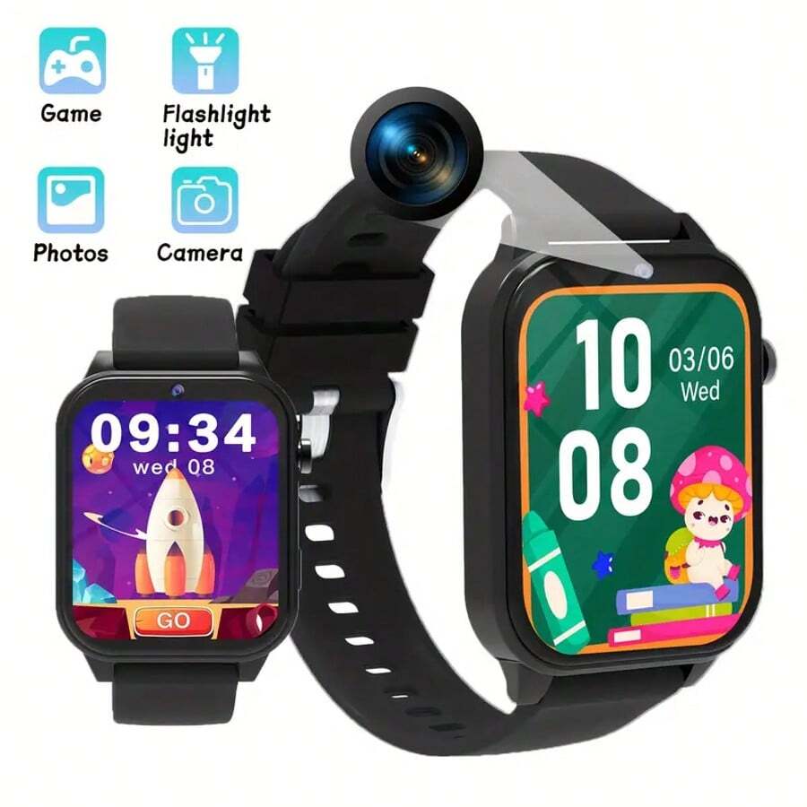 Kinder Smartwatch mit Kamera, Fotoalbum, Video, 18 eingebaute Spiele, Taschenrechner, Kalender, LED Beleuchtung, perfektes Feriengeschenk für Kinder!