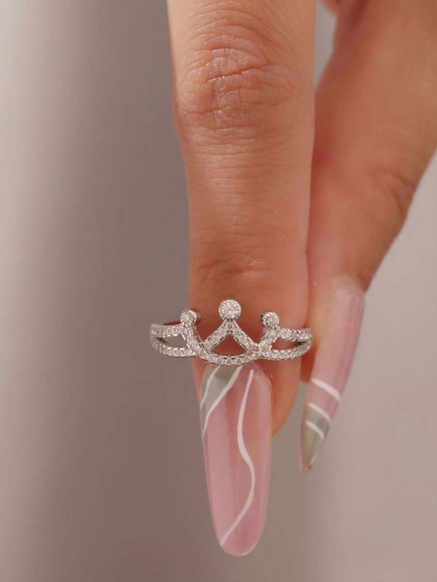Fashionable Women's Crown Shape Ring, Everyday Jewelry, Back To School Gift