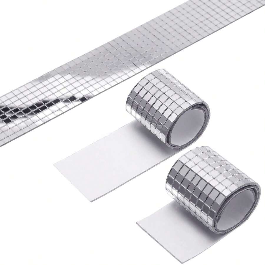 1 Rolo de Autoadesivo Mini Quadrado de Vidro, Espelho Decorativo Artesanal Acessório DIY, Azulejos de Mosaico, Azulejos Bola de Discoteca, Azulejos de Espelho Autoadesivo para Artesanato, Pequenos Mosaicos de Espelho para Decoração Interna, Bolas de Discoteca DIY, Vasos, Copos, Molduras de Fotos