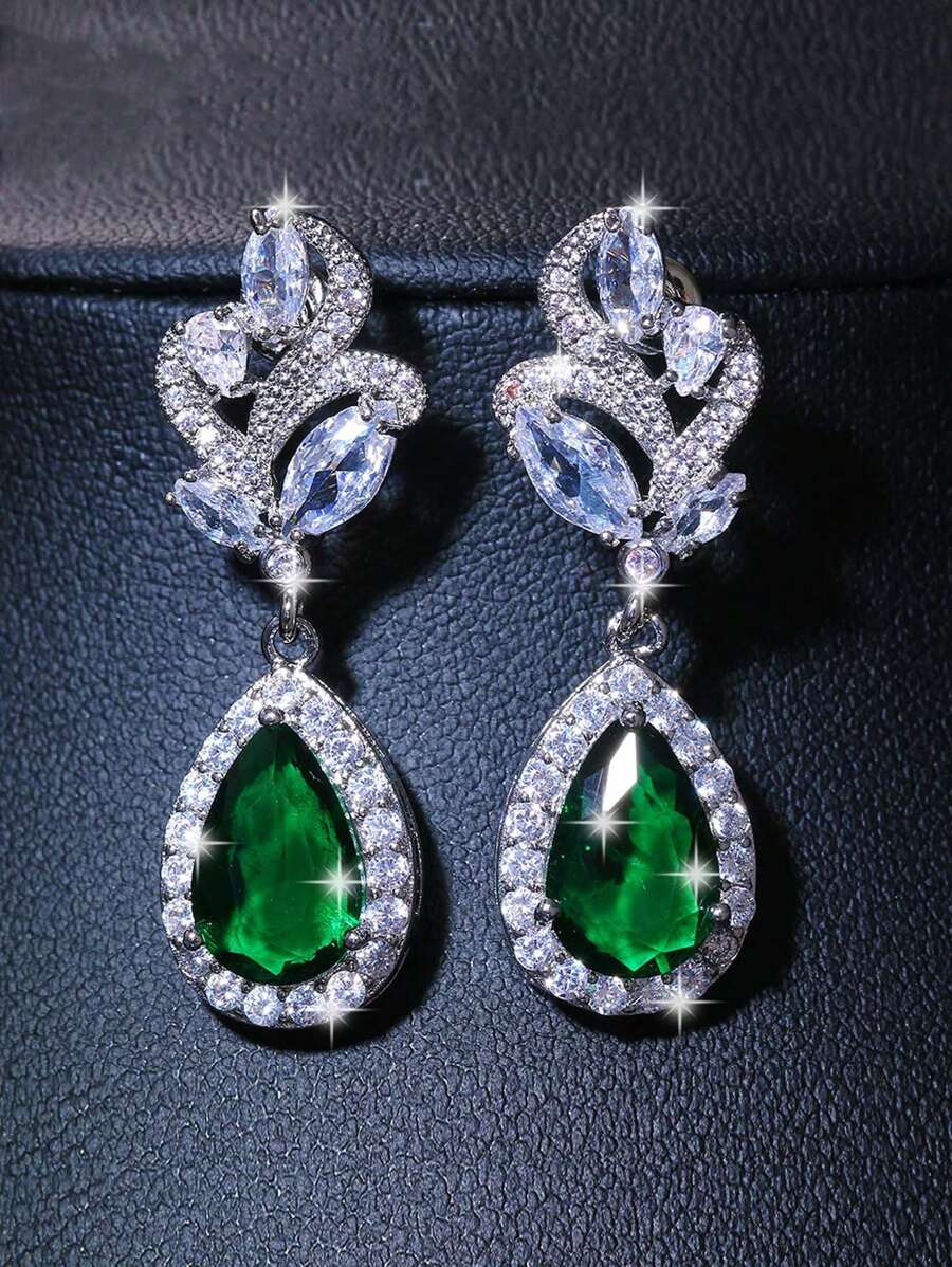 1 paire de boucles d'oreilles de mariée asymétriques avec design de goutte d'eau, accessoire de mode pour un port quotidien pour femmes