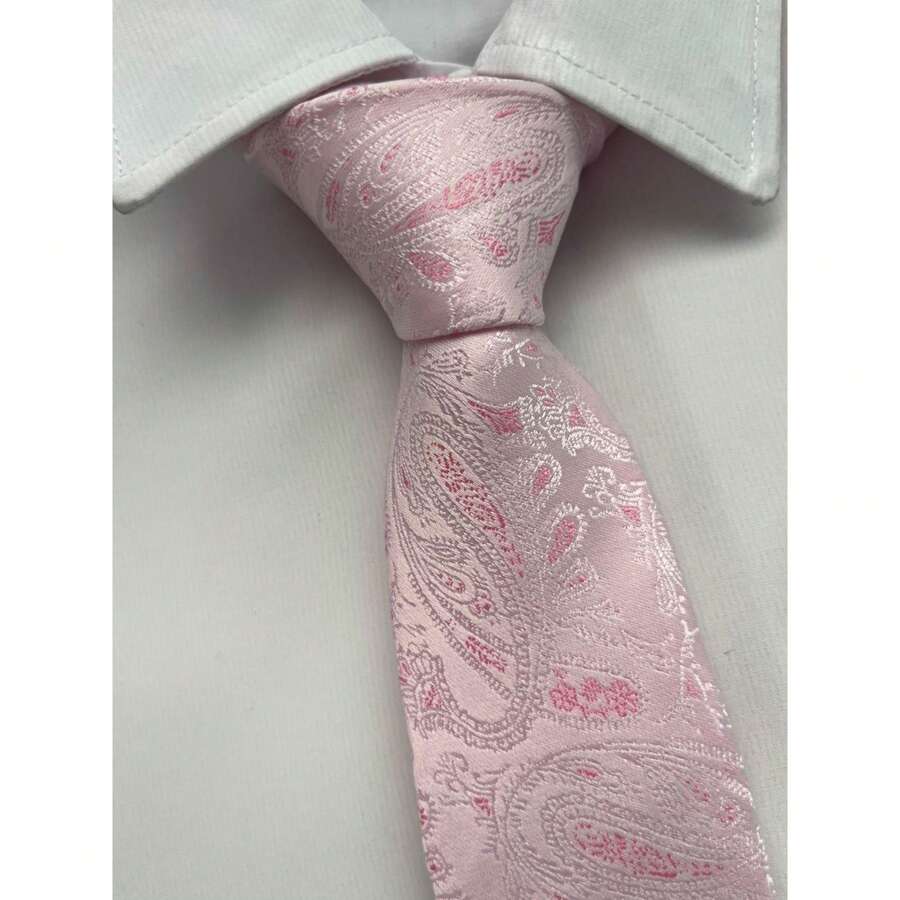 Gravata Kashmir Semi Slim Rosa Clara - 1200 Fios