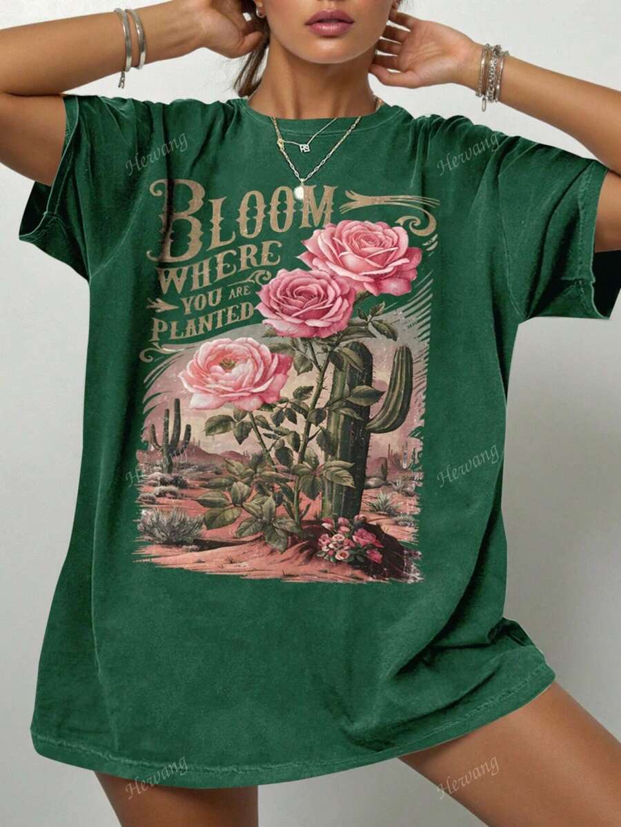 Maglietta casual a maniche corte, scollo tondo, taglie comode per le donne