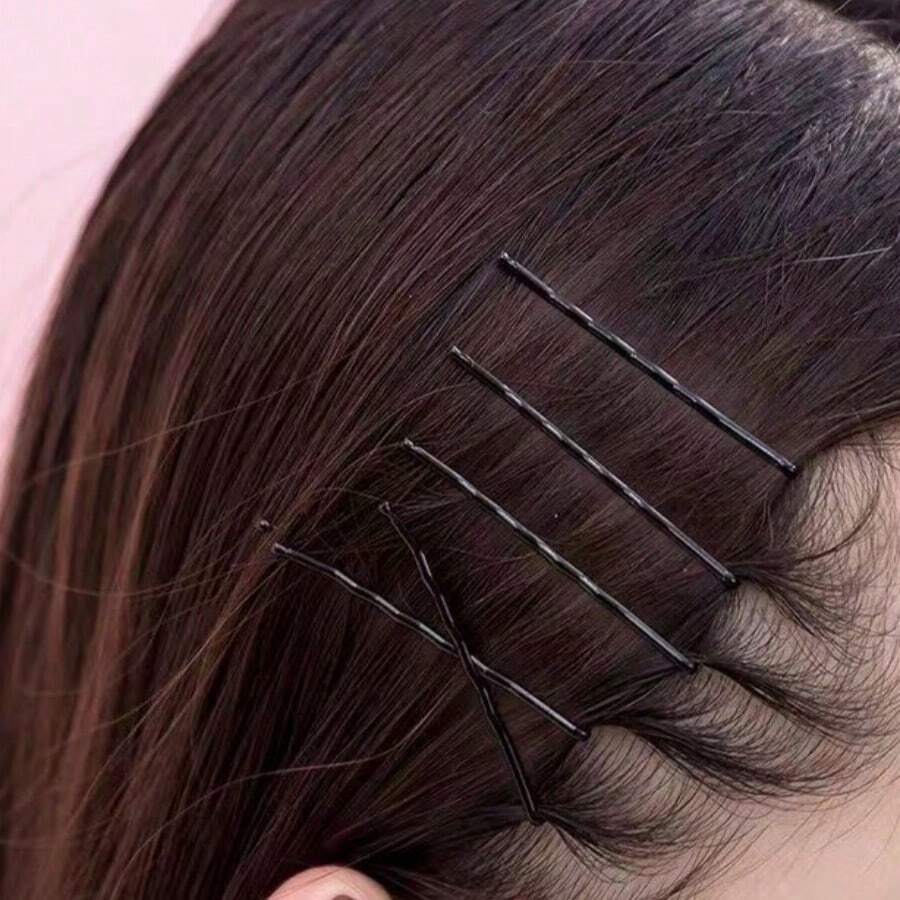 50 Stück Stahl Haarklammern, Schwarze Einteiler Haarklammern, verstärkte Seitenklammern, Pony Klammern, Haarknoten Befestigungsklammern
