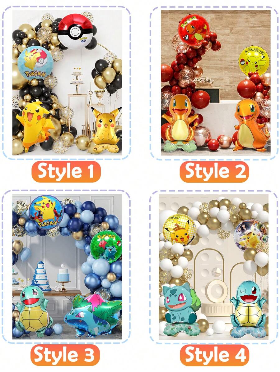 pokemon Pokemon Pikachu Arch Balloon Theme Set, Party Balloon, Birthday Theme, Theme Balloon Set, Party Event Decoration, Wedding Birthday Decoration, Wedding Ceremony Decoration, Balloon Chain, Party Supplies, Party Balloon