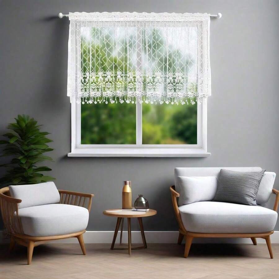 Cortina de filtro minimalista europeia, 1 peça, 300x120 cm, proteção UV, tela de privacidade para janela, sala de estar, quarto, cozinha