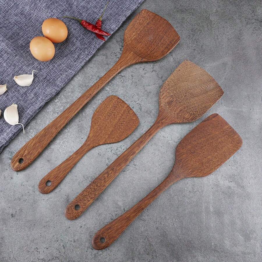 1PC Wooden Cooking Utensil Set, Wooden Kitchen Utensil Set For Frying Eggs, Steak, And Stir Fry, Wooden Cooking Utensil Set For Non Stick Cookware