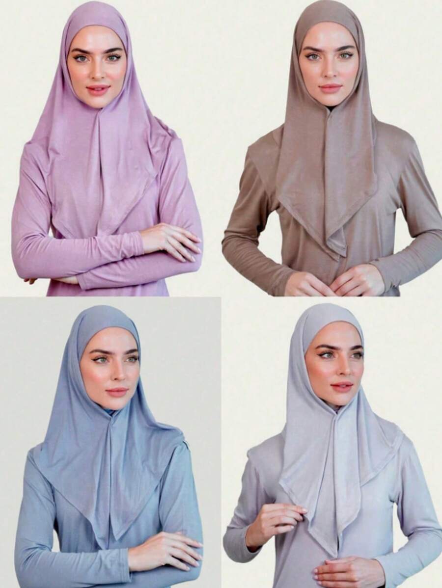1 Stück Frauen Islamischer einfarbiger Hijab Schal mit schweißabsorbierendem Anti-Rutsch-Gewebe, Lässig Kopfbedeckung Liner Kappe geeignet für Sport und Alltagskleidung