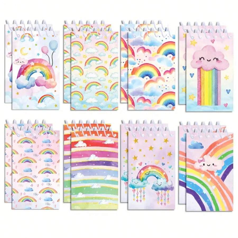 8pcs/Set Creative Cartoon Cloud Notebooks, Cute & Stylish Mini Coil Bound Notepads, Perfect For Students Back To School