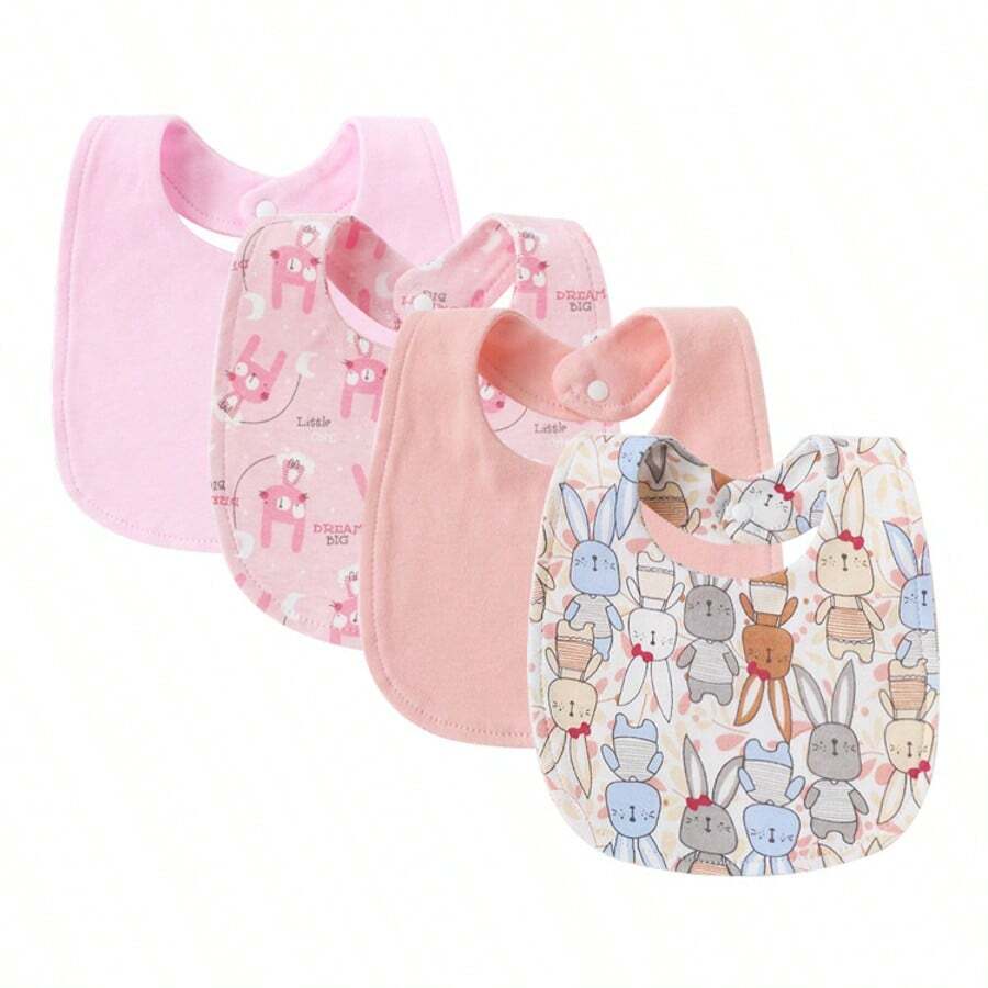 Bavaglini in cotone per neonati, bambine e bambini, bavaglini per mangiare, bavaglini per ruttini, confezione da 4