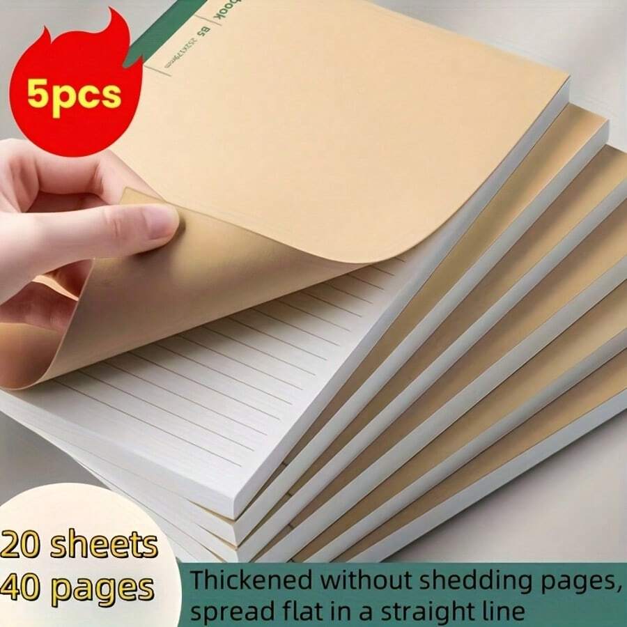 5/10 Stücke Kraftpapier Notizbuch, Schüler B5 Weiche Oberfläche Dickes Notizbuch, Großes Notizbuch, Dickes und Extra Dickes Notizbuch, für Schulbedarf, Rückkehr zur Schule