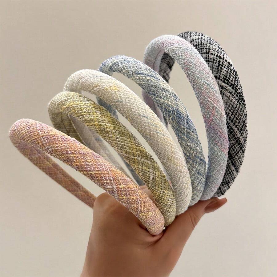1/2 pezzi Fascia per capelli elegante e dolce con accessorio per capelli a molletta/acconciatura biforcuta, stile francese, corona, cerchietto, in colori alla moda e motivo a diamanti per le donne