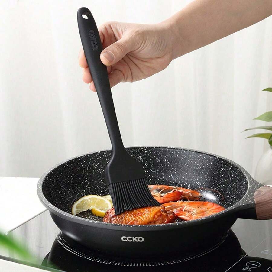 1 Stück hitzebeständiger Backen-Pinsel aus Silikon zum Auftragen von Öl, Butter, Sauce und Marinade, geeignet für Grillen, Backen, Kochen in der Küche