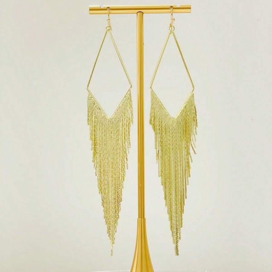 1 paire de boucles d'oreilles longues Ă franges pendantes, convient pour un port quotidien