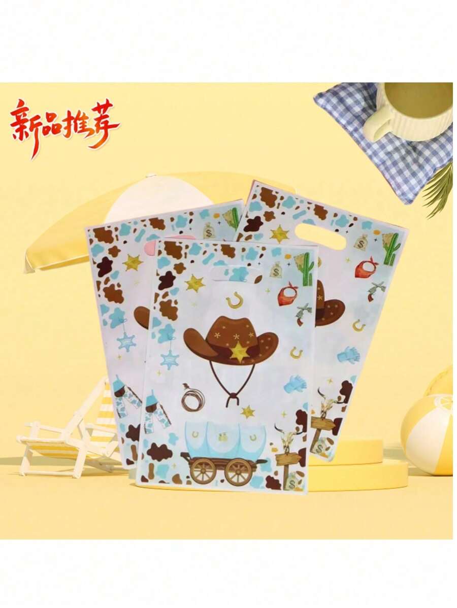Party Cowboy Hat Series Gift Bag Holiday Party Candy Decoration Return Gift Bag Pearlescent Film Packaging Handbag