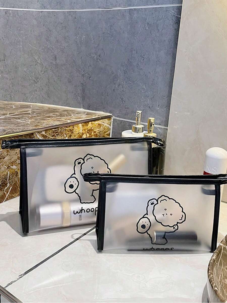 Cute And Compact Bear-Themed Transparent Jelly Bag, Designed As A Waterproof Handbag Suitable For Swimming And Bathing. It Also Functions As A Large-Capacity Cosmetics Bag For Women, A Storage Bath Bag, Or A Portable Storage Solution For Short Trips. This Versatile Item Is Essential For The Back-To-School Season And Highly Practical For Brief Travel. Travel Essentials Vacation Summer Holiday Back To School School Stuff Bag For School Travel Bag For Women Makeup Bag For Travel