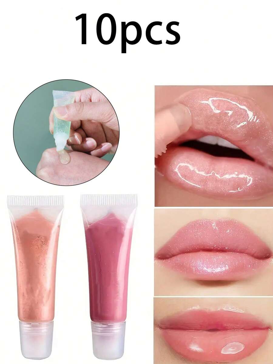 10PCS Cosmetic Lotion Hose Oblique Mouth Spin Cap Lip Gloss Lipstick Tube Lotion Lip Film Subpacking Cosmetic Subpacking Hose