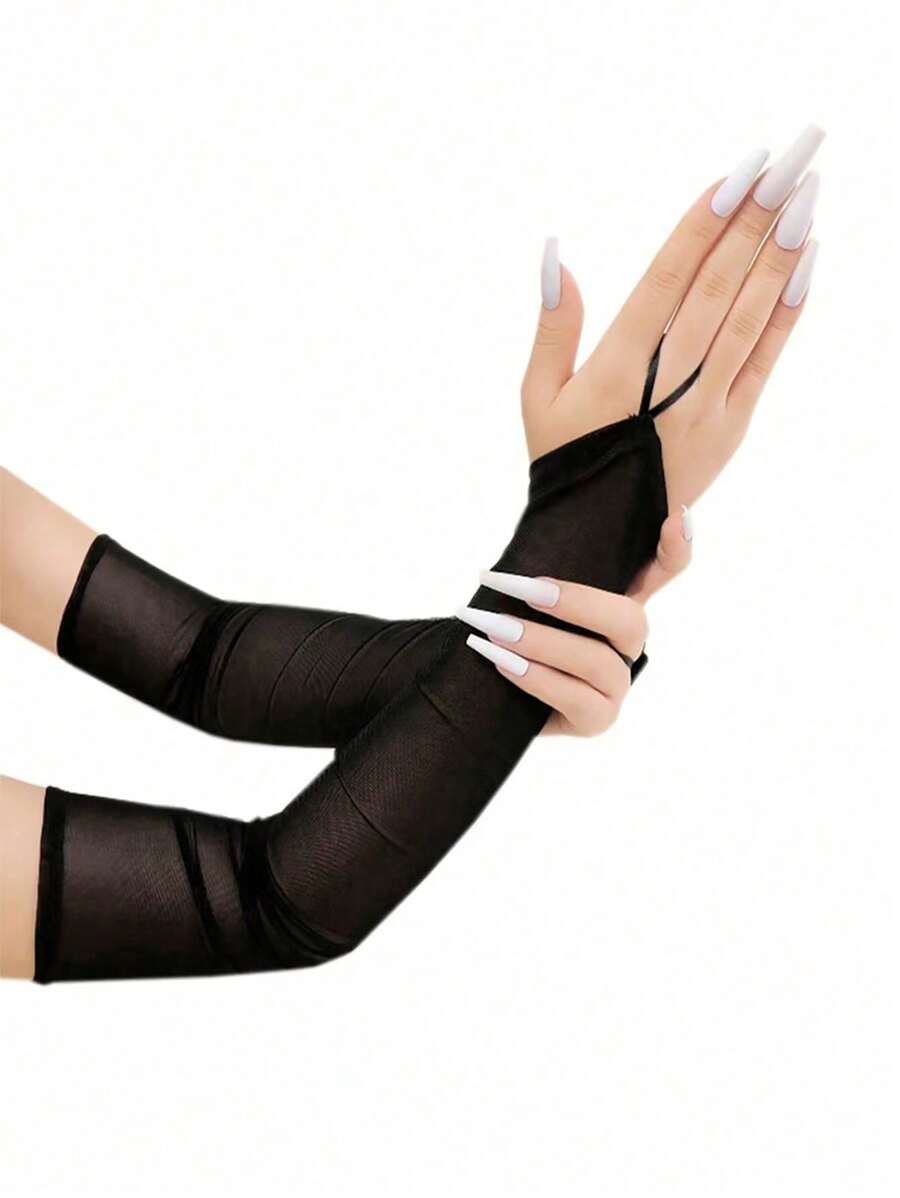 1 pièce Nouveaux gants longs en dentelle élégants, légers et respirants pour la protection solaire, mode, mariage et fête