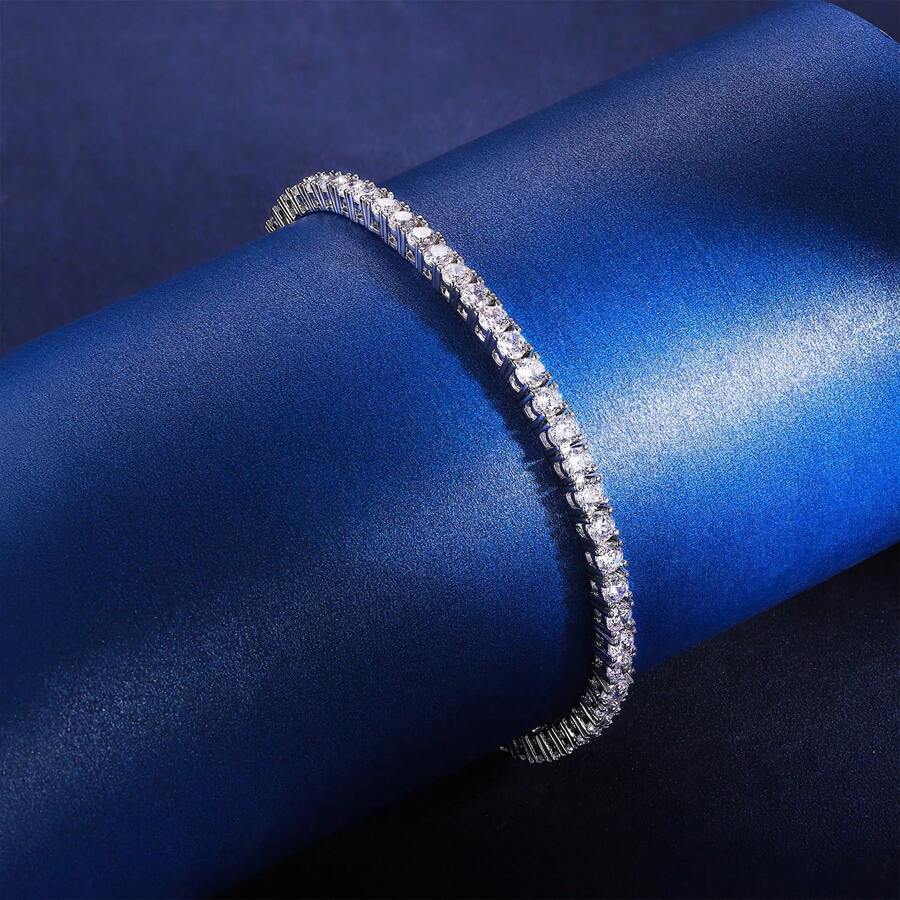 MDFUN 1 pièce Collier de tennis orné de rhinestones et de zirconium, à la mode et polyvalent, convenant pour le port quotidien des hommes et des femmes