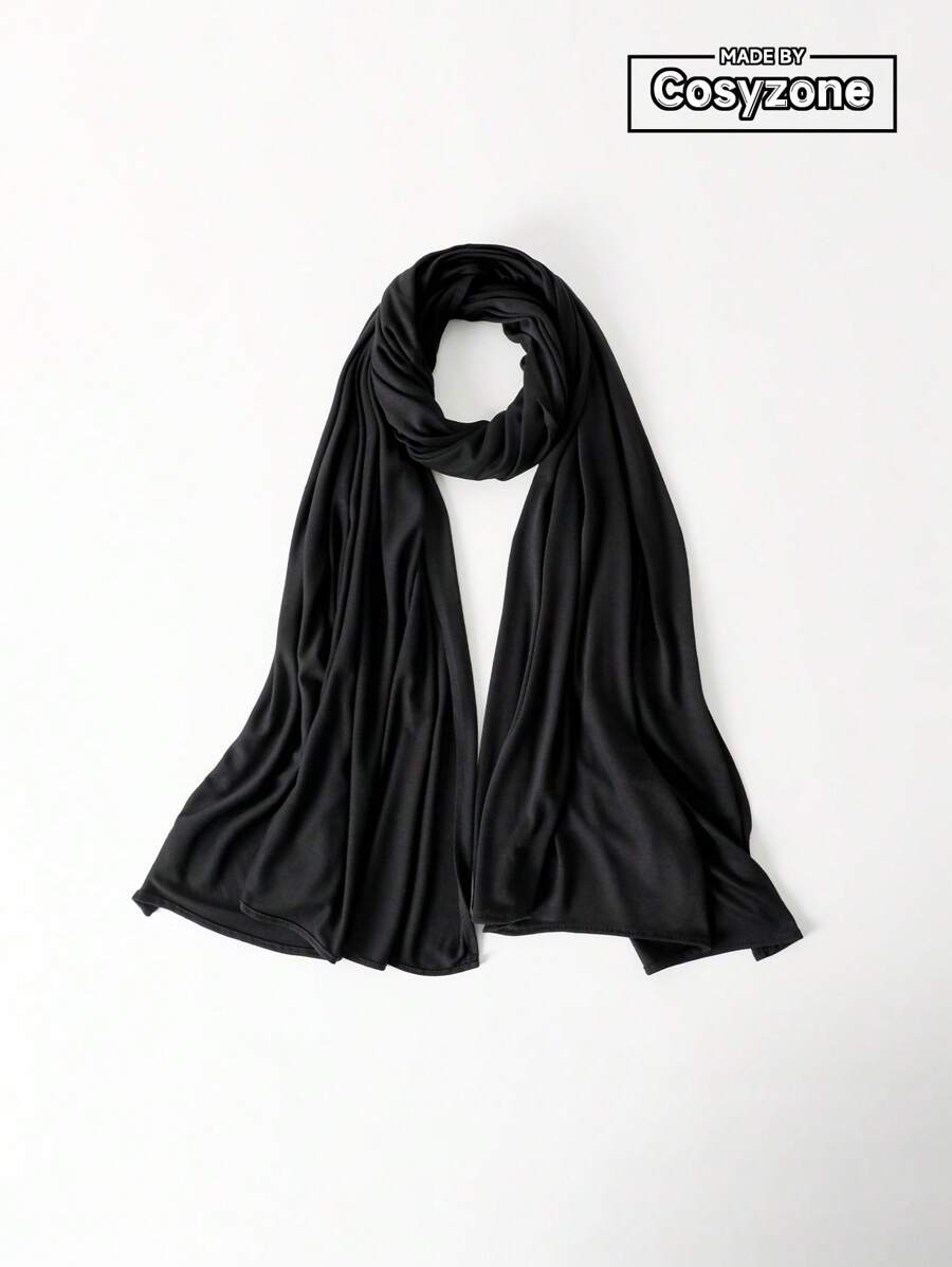 1 pièce Hijab de couleur unie avec ensemble de couvre-chef assorti pour femmes, style simple, mode et polyvalent, foulard de protection solaire avec doublure