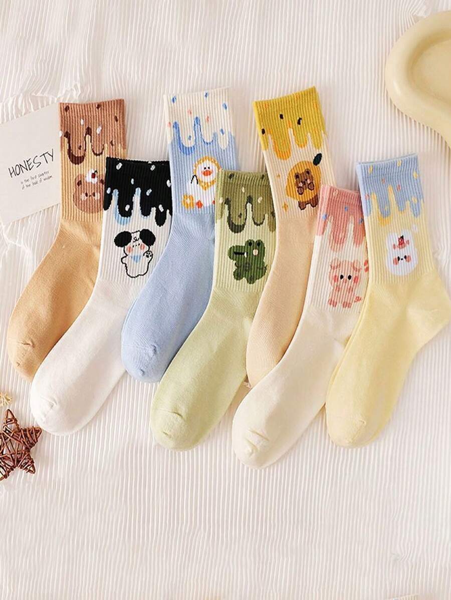 7 Pairs Solid Color Versatile Socks, Breathable, Comfortable, Absorbent Short Socks Suitable For Daily Wear, Sports, Office, Casual Style, All Seasons Valentines