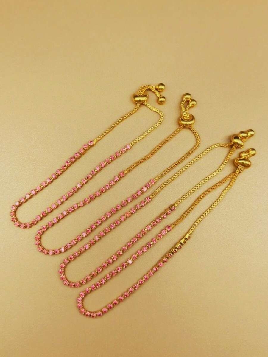 1pc Fashionable Party Rhinestone Push-Pull Bracelet, Multilcolor Sparkling Bracelet For Women, Suitable For Daily Wear, Party, Holiday Jewelry Gift