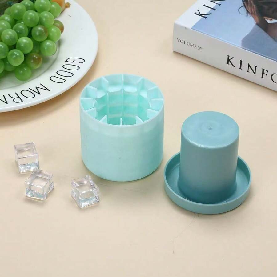 2pcs/1pc Silicone Round Tube Ice Cube Tray, Squeeze Cup Ice Mold With Lid, Removable Cylinder Ice Cube Trays, Mini Ice Bucket, Suitable For Refrigerator, Outdoor Mini Fridge, Car Fridge, Household Fridge, Round Shaped Ice Maker, Mini Creative Ice Bucket, Crushed Ice Cylinder Ice Tray