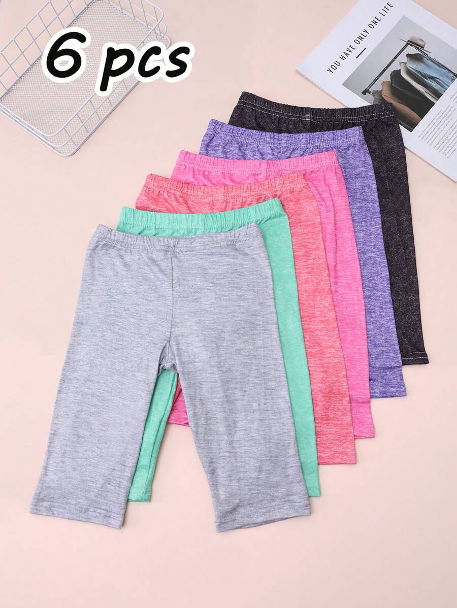 6 pares de mallas estampadas suaves y delicadas para niñas, leggings finos y transpirables de tobillo para primavera/verano, aptos para niñas