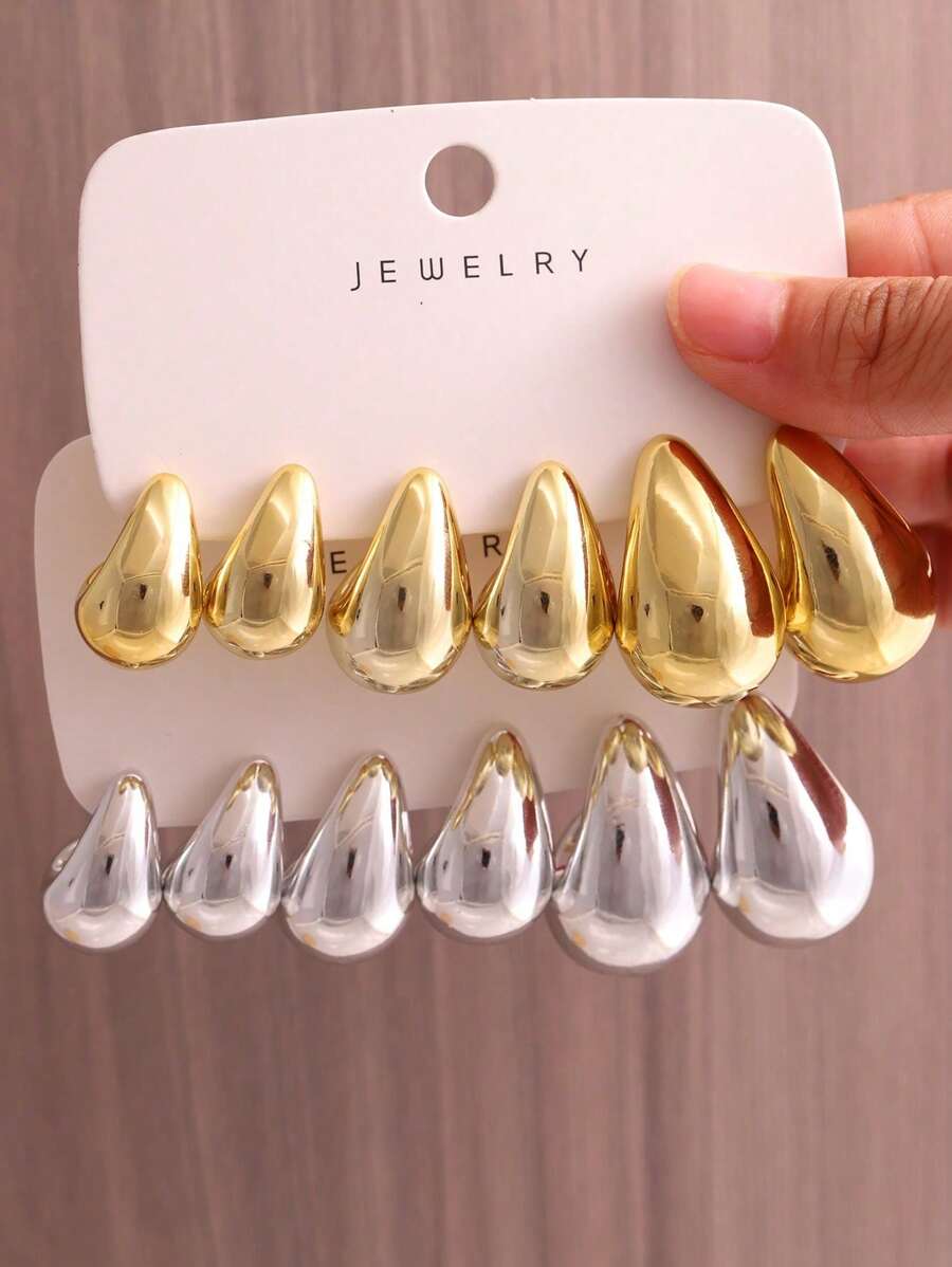 Nuevo set de aretes de gotas de agua livianos y de moda para mujeres, con accesorios de playa de estrellas de mar y conchas marinas