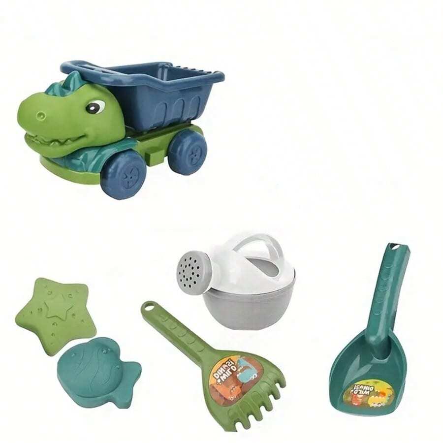 Juego de vehículos de ingeniería de dinosaurios, juguetes de playa para niños y niñas, divertido coche de juguete.