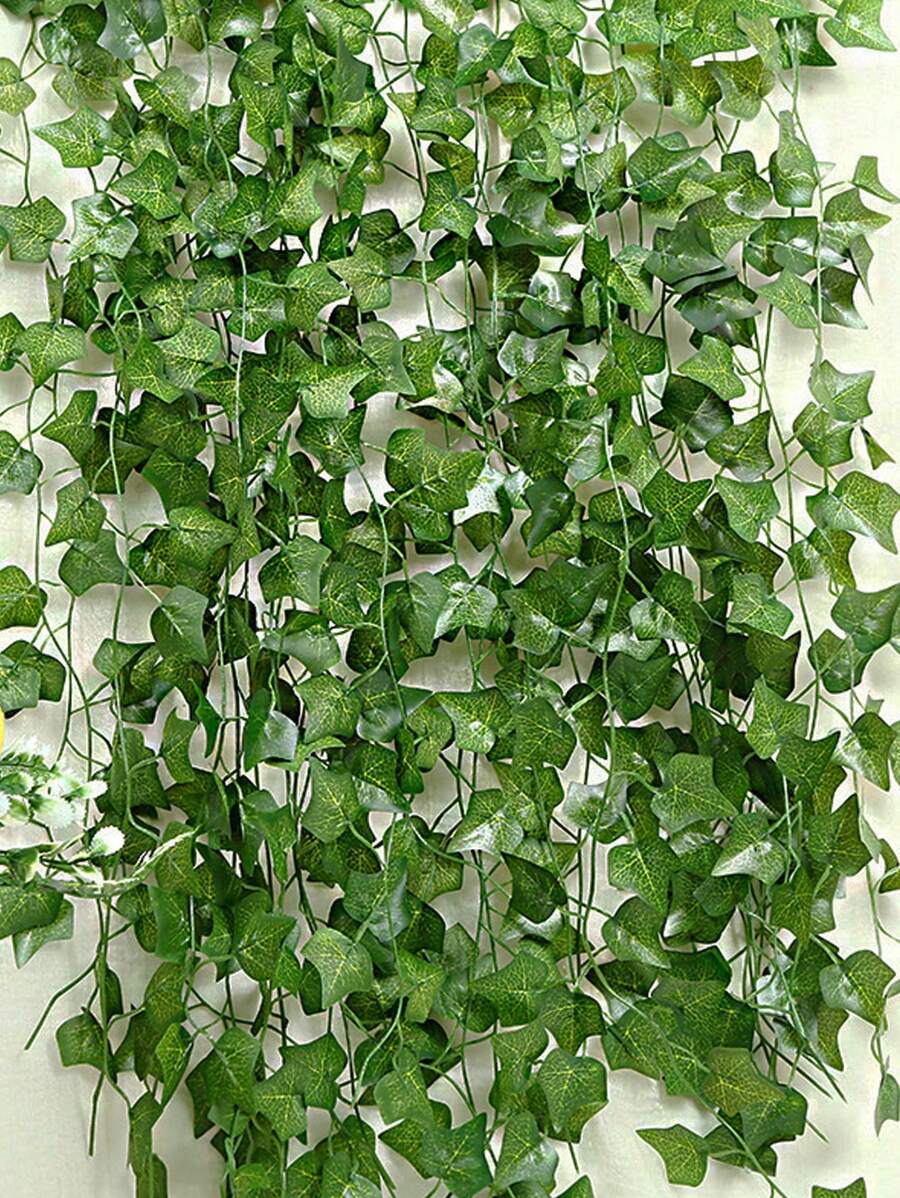1/12/24PCS Artificial Plant Green Ivy Sweet Potato Leaf Vine UV Resistant Leaf Rattan Creeper Leaves Vine Hanging Garland DIY Durable Fake Flowers Plants For Outdoor Garden Wedding Party Home Decor, Bedroom Wall Decor, Greenery Decoration, Window, Windowsill,Yard Decor, Bedrooms, Gardens, Balconies, Swing Frames, Shopping Malls, Stair Decoration, Valentine Day, Gift Gifts Birthday Graduation Jungle Theme Party,Christmas