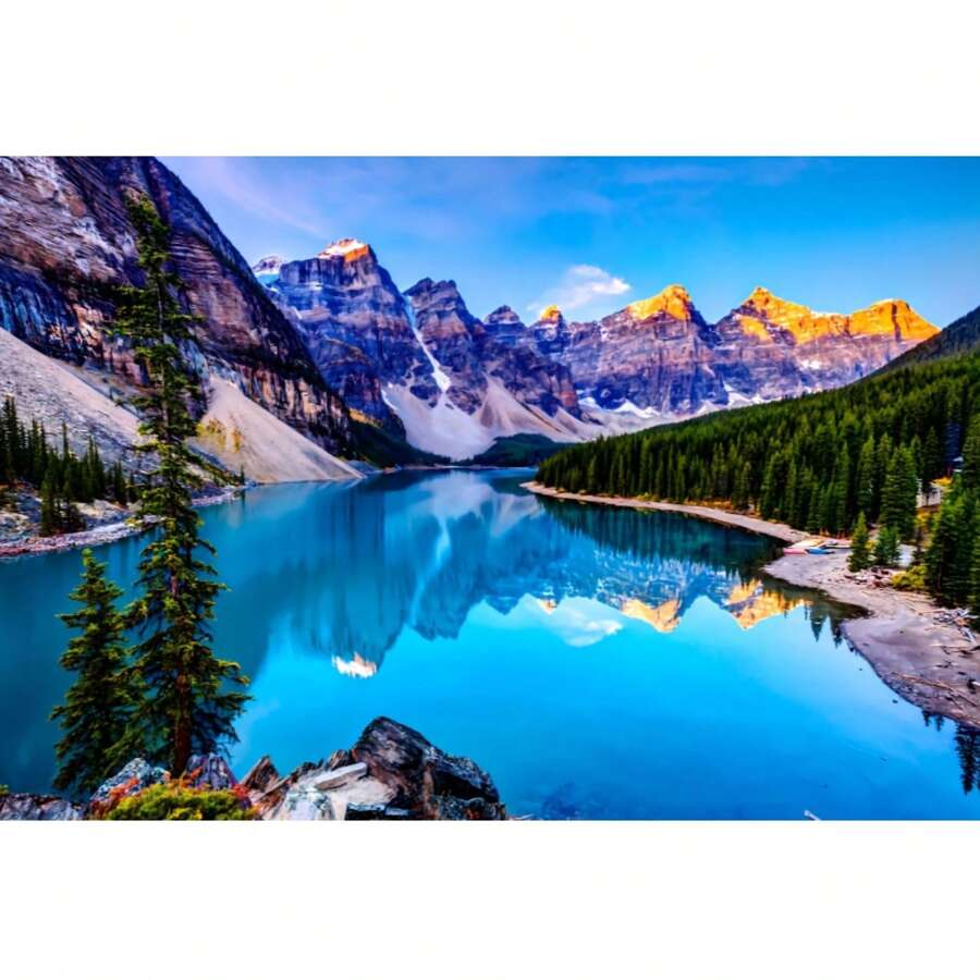 1 Pc Dynamic Banner, Energetic Blue 1 Pc Large Mountain Lake Landscape Polyester Wall Hanging, Bedroom Wall Art, Tranquil Room Decor, Tapestry, Mountain Decoration, Suitable For Bedroom, Living Room, Office Decor, Easy To Hang