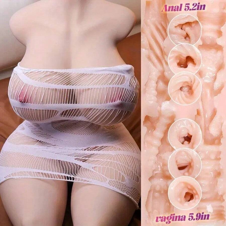 Muñeca de juguete sexual Muñeca de torso sexy con pecho grande y glúteos ultra suaves, textura 3D realista, diseño de canal vaginal y anal, adecuada para inserción genital masculina, no incluye ropa