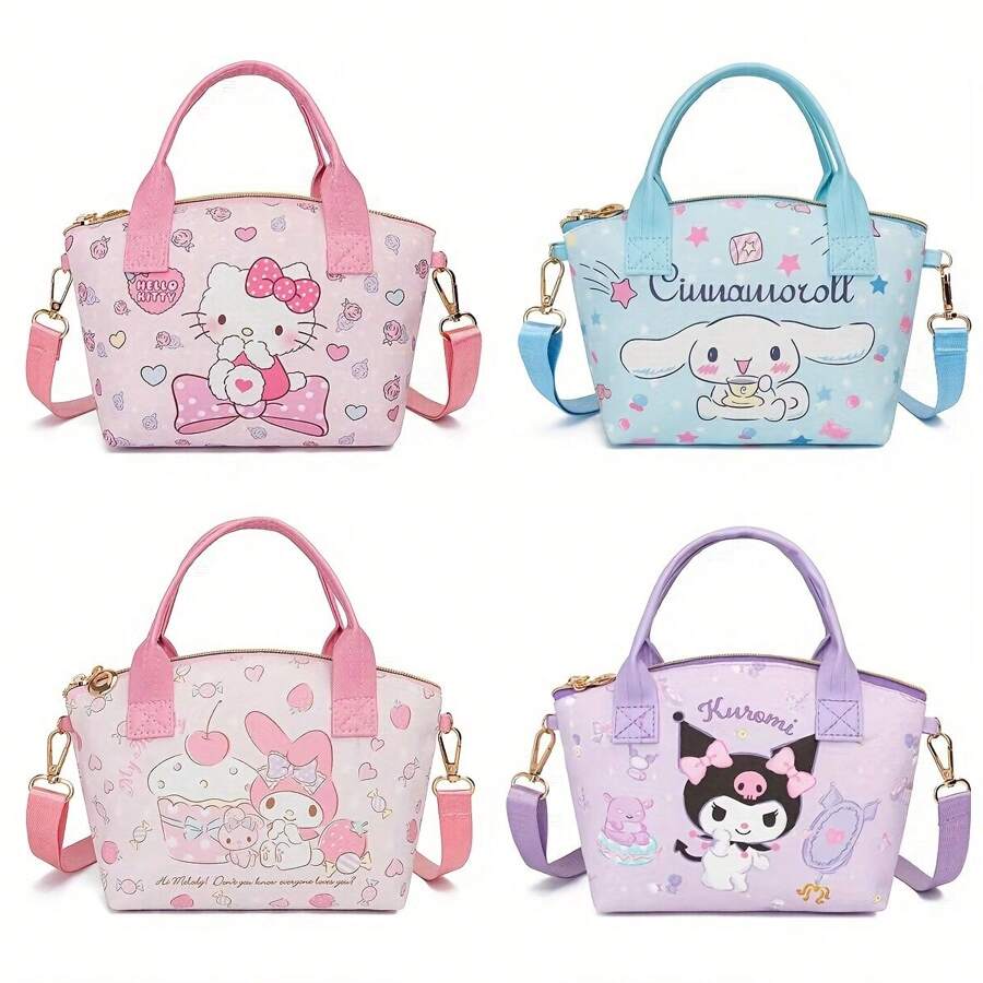 Sanrio 1 Stück Sanrio Kawaii Mehrzweck-Aufbewahrungstasche Schwarz Schönheit Milodi Yugui Hund Hello Kitty
