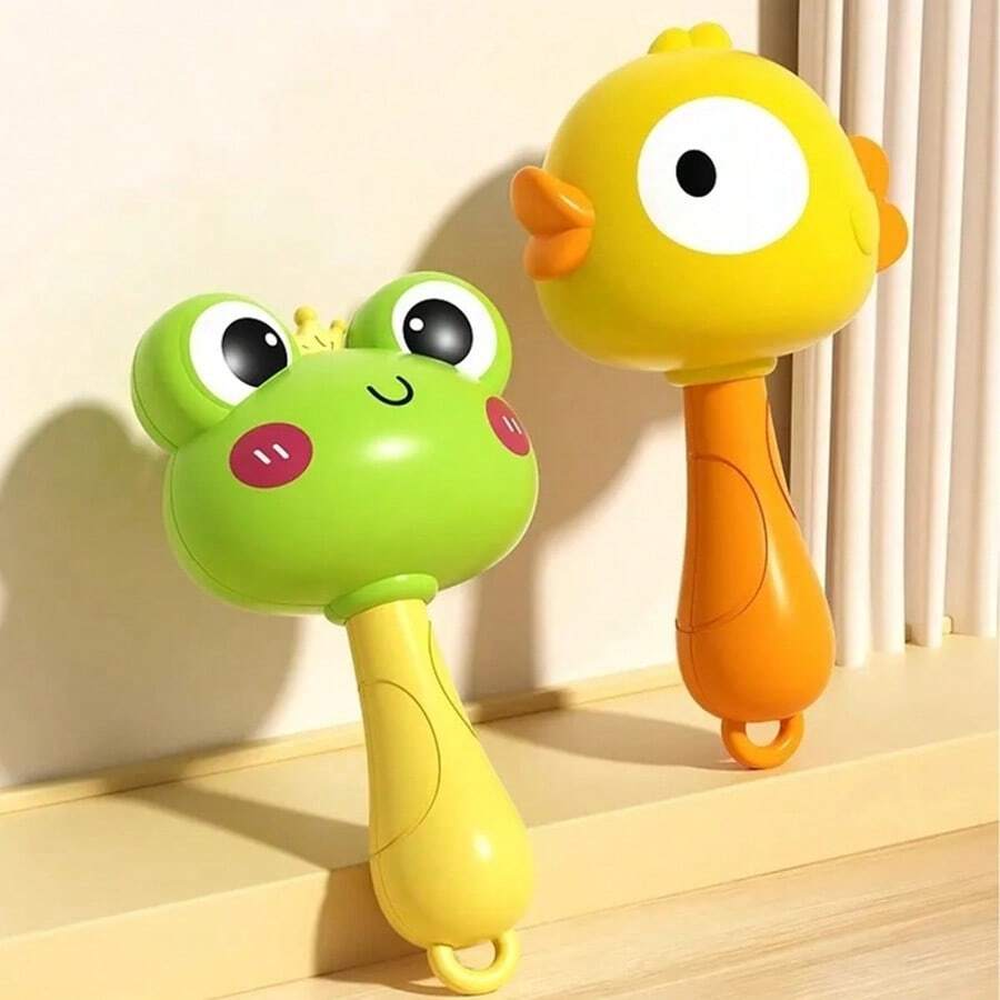 1er-Pack Cartoon Sandham-förmiges Baby-Rasselspielzeug, Baby-Klangspielzeug, geeignet für Babys ab 0+ zur Förderung der auditiven Entwicklung, geben Sie es Ihrem Kind als Kindheitsbegleiter