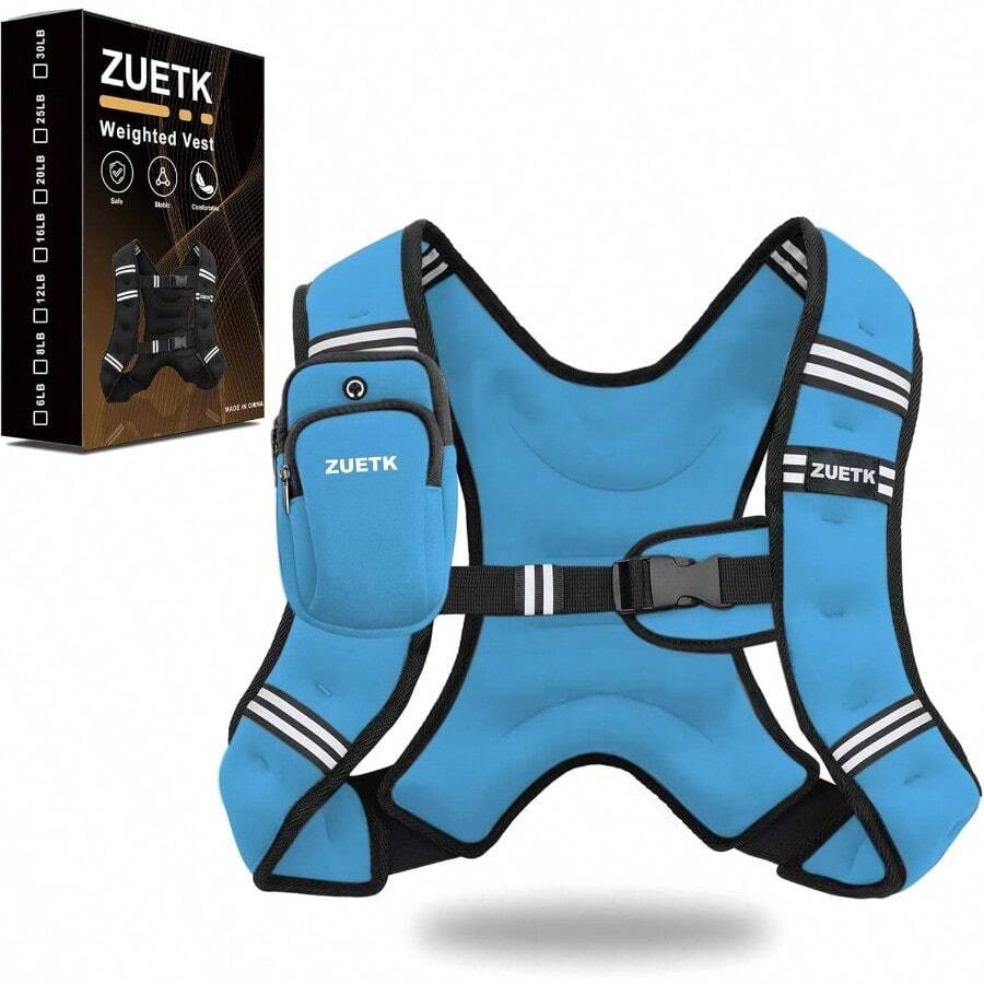 Weighted Vest 6lb 8lb 12lb 16lb 20lb 25lb 30lb Weight Vest With Reflective Stripe Weighted Vest For Men Women Workout Equipment For Strength Training Running Jogging Fitness Weight Loss SH PO