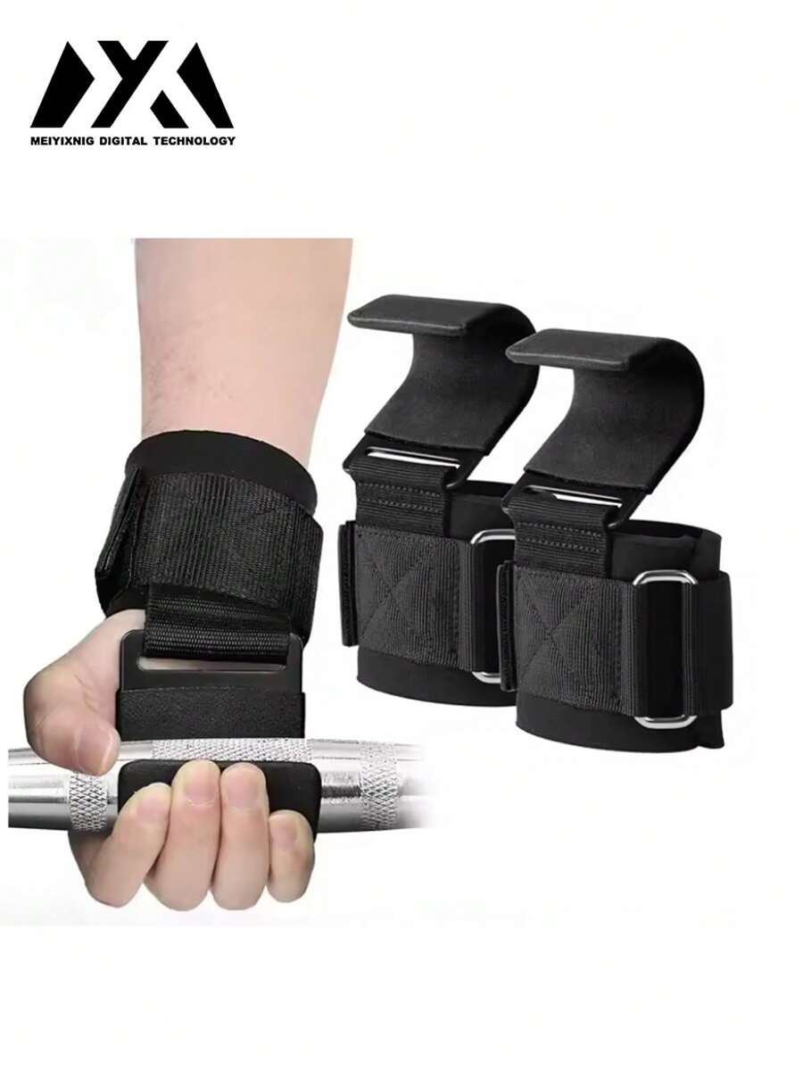 MEIYIXING MEIYIXING Weight Lifting Hook Grips With Wrist Wraps Hand-Bar Wrist Strap Gym Fitness Hook Weight Strap Pull-Ups Power Lifting Gloves