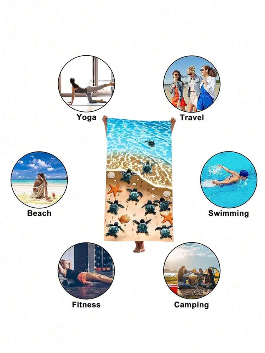 1 Stück Strandtuch, Outdoor-Decke, Sand-abweisende Badetuch mit bedrucktem Design, saugfähiges Strandtuch-Umschlagtuch, modische warme Decke, Strandutensilien, Strandaccessoires, Pool-Schwimmhilfe