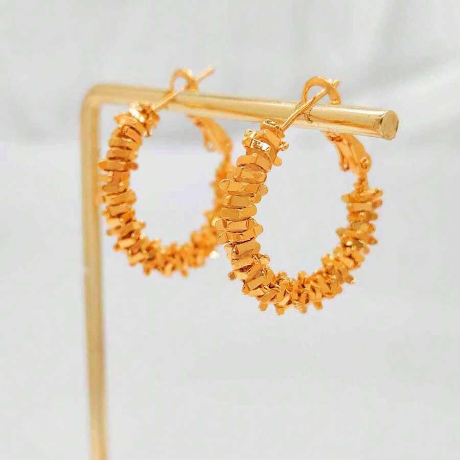 Ohrringe, goldplattiert, kleine runde Ohrringe, Modeschmuck als Geschenk für Frauen, Kreolen, Ohrlochpiercing, goldene Ohrringe, Piercing-Accessoires