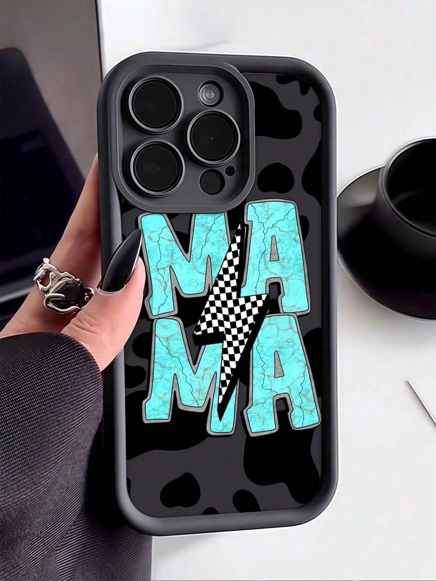 1 pieza Funda de teléfono a prueba de golpes con gráfico de vara en blanco y negro, TPU completamente protectora, compatible con I Max 16 15 14 13 12 11 Pro Max y Series