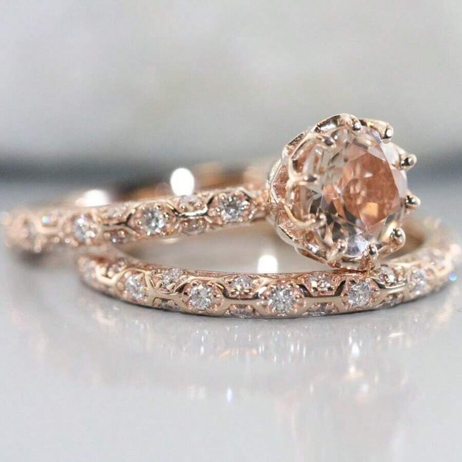 2pcs Women Fashion Ring Set, Luxury Delicate Zinc Alloy Cubic Zirconia Ring, Suitable For Valentine's Day, Vacation, Commute, Date, Party, Wedding, Engagement, Gift For Wife, Girlfriend, Mother, Birthday, Anniversary, New Year